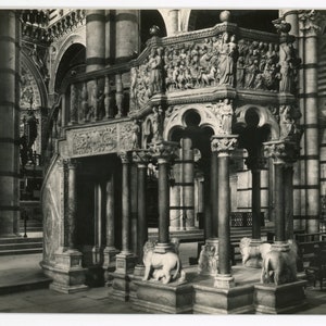Siena Dome Pulpit, photo vintage Real Photo Postcard, Italie 16851 Rotalfoto Milano, Opéra Metropolitana, cathédrale de l’église