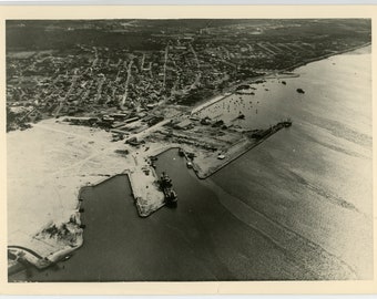 Vintage photos 'Harbour Views' aerial photos port of Antwerp, docks construction, maritime shipping navigation infrastructure