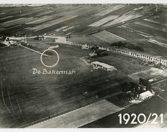 The cradle of civil aviation - original 20s vintage photo- Dutch aviation history- Schiphol airport- aerial photo