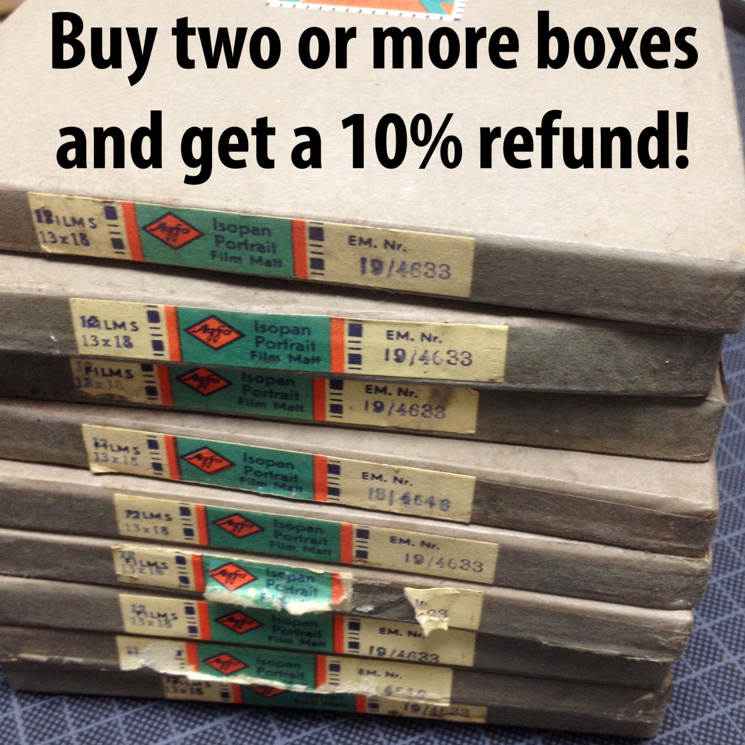 Agfa Isopan Portrait Film 13 X 18 Cm Dated 1946 Unopened Box Vintage B