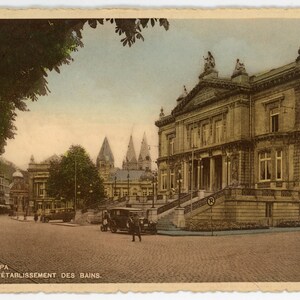 Cartão postal vintage Spa, l'établissement des bains. Ernesto. Thill, Bruxelas, artistique, no 7, MELS, Bélgica