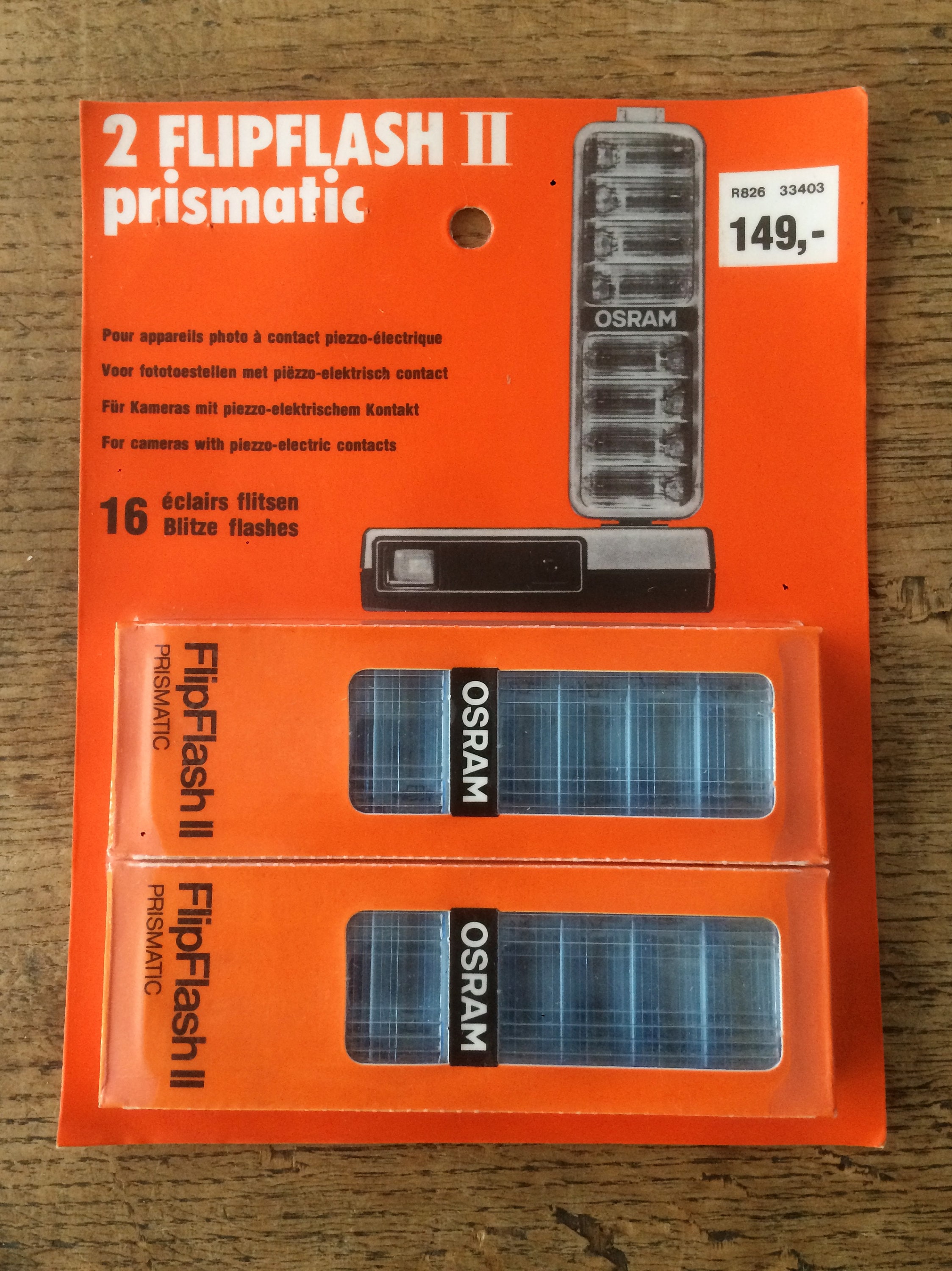 Flipflash II Prismatic Unopened Pack of Two 8 Flash Units, Osram