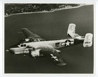 North American B-25 Mitchell bomber- vintage photo- military aviation collectable- USAF aircraft 34550- U.S. Air Force Photo - air to air