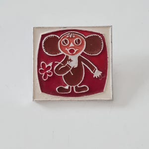 Radziecka odznaka w stylu vintage Czeburaszka Radziecka przypinka チェブラーシカ