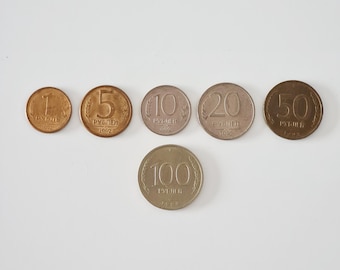 Vintage Russian Ruble Coin Set – Vintage Post-Soviet Currency