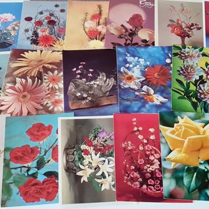 Set von 15 wunderschönen vintage Postkarten mit Blumen in perfektem Zustand