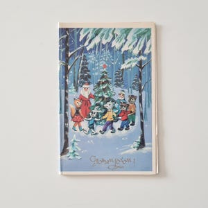 Carte postale du Nouvel An soviétique, carte postale de Noël vintage URSS, Ded Moroz, Carnaval du Nouvel An