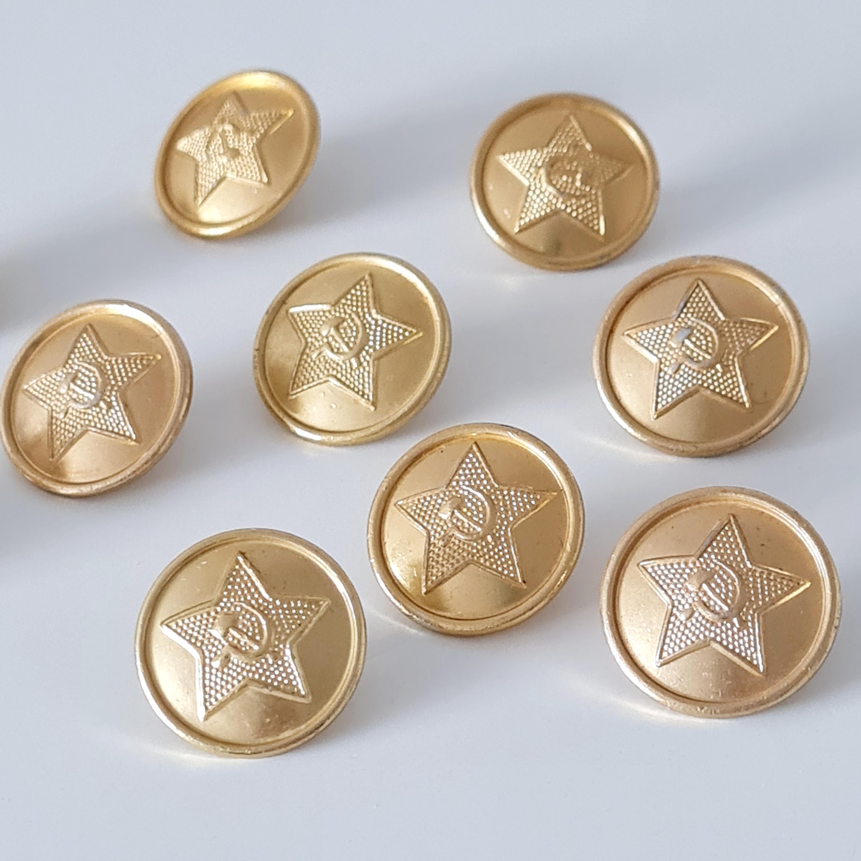 星付きソ連軍ボタン、軍服のボタン、ソ連のヴィンテージ、金属ボタン