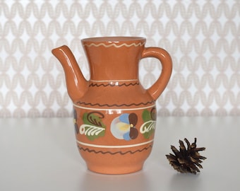 Jarra de cerámica ucraniana antigua, pequeño recipiente de arcilla, jarra de arcilla ucraniana