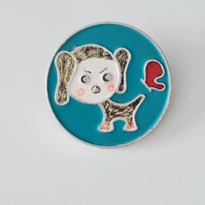 Soviet vintage badge, Funny Dog, USSR pin badge, Soviet enamel pin