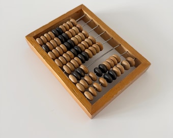 Small wooden abacus, Soviet vintage, wooden toy, Small functional abacus
