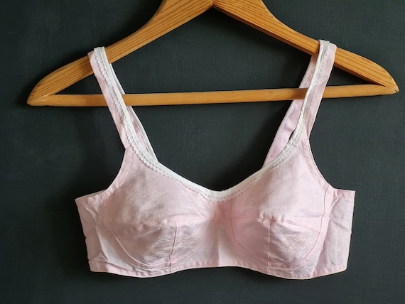 Buy Soviet Vintage Cotton Brassiere, Cotton Lingerie, Vintage Underwear,  Ladies Unused Bra, NEW Old Stock, Pink Bra 1980s Online in India 