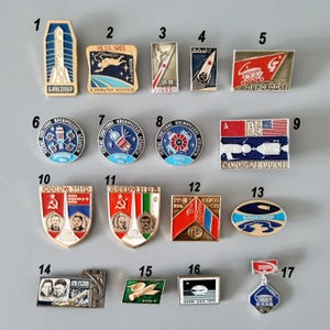 Vintage Soviet Space Pin Badge, USSR, Cosmonaut, Yuri Gagarin, Intercosmos, Baikonur, Cosmos
