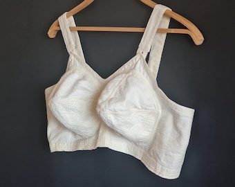 Vintage cotton brassiere, cotton lingerie, Vintage underwear, Ladies Unused Bra, made in USSR in 1960s