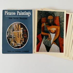 Picasso, Set di cartoline d'epoca, Dipinti, Immagini d'arte, Cartoline d'epoca sovietiche in grande formato