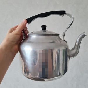 bouilloire soviétique vintage en aluminium pour plaque de cuisson, grande bouilloire en métal