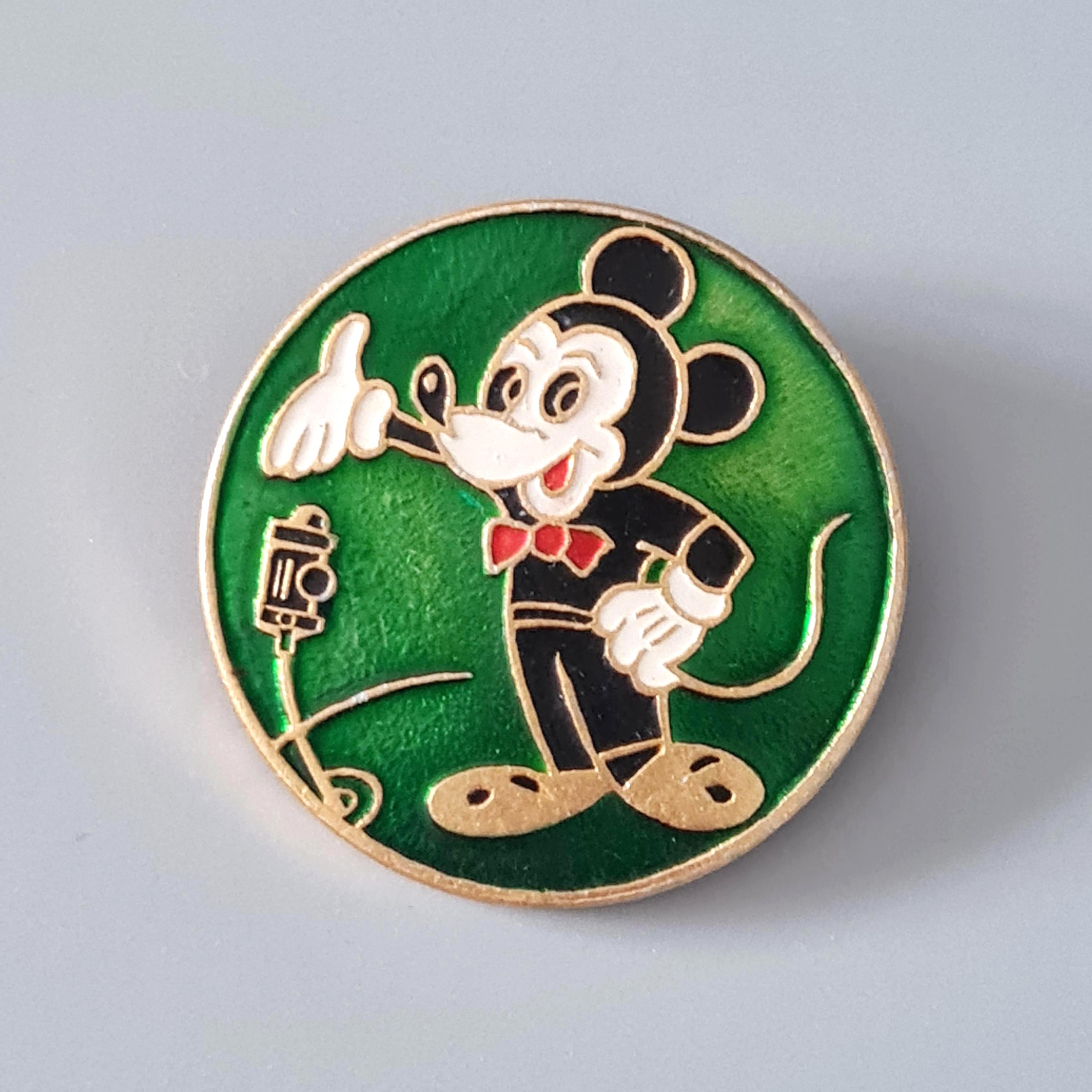 Mickey Mouse, Soviet Vintage Badge, Collectible Badge, Cartoon