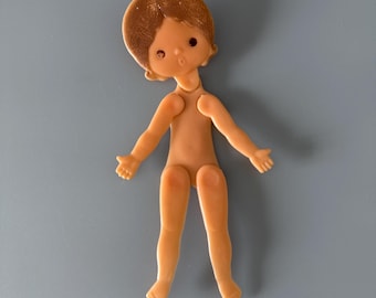 Vintage Soviet Ball-jointed Doll, Flat Doll, Collectible USSR toy