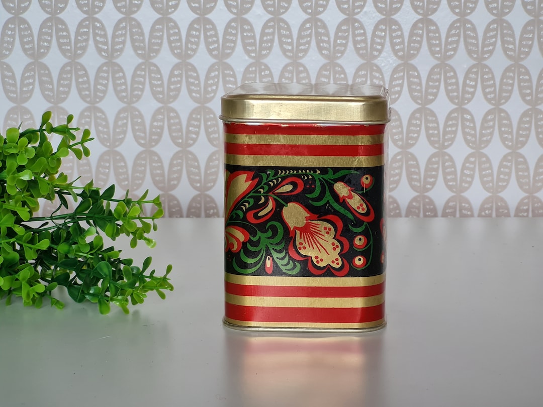 Soviet Vintage Kitchen Tin Red Tin Retro Kitchen Decor Etsy