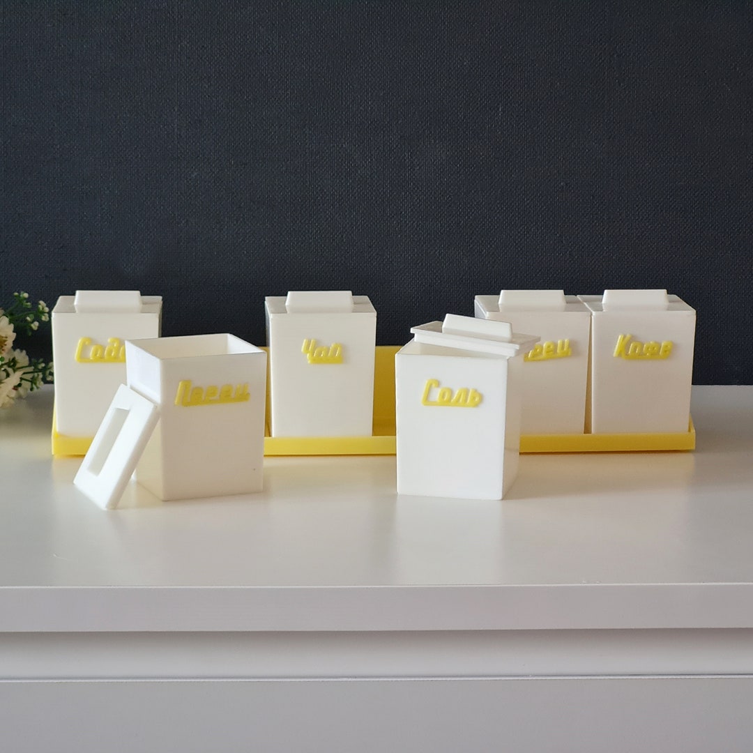 Set of 6 Soviet Vintage Plastic Boxes, a Set of Kitchen Plastic ...