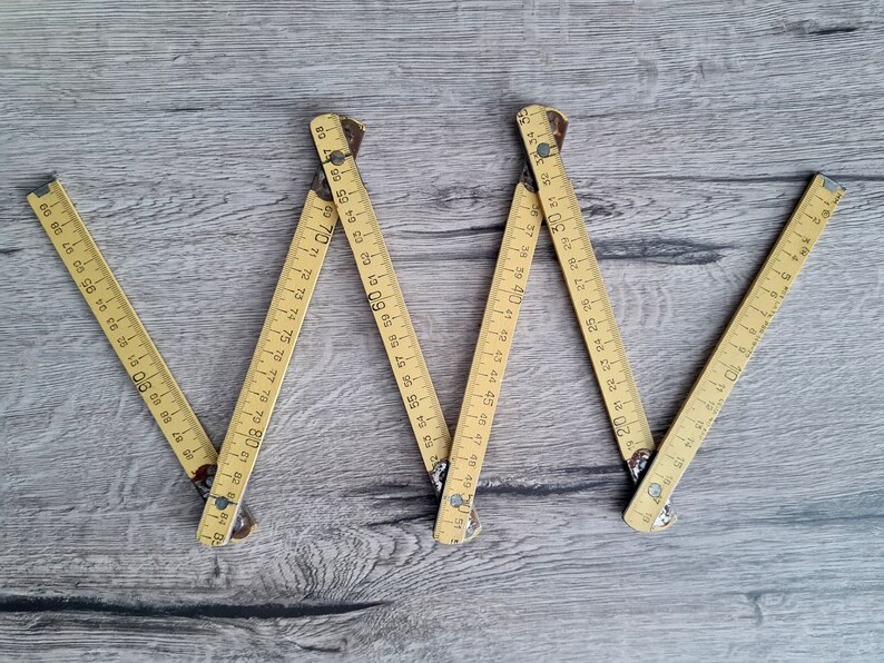 Folded Ruler Tool Wooden Folding Ruler, Soviet Vintage Tools, Yellow Wooden Ruler 1 Meter ...