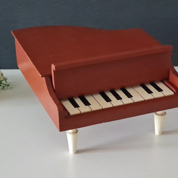 Soviet vintage wooden piano toy, children's piano, wooden grand piano for kids, Musical toy