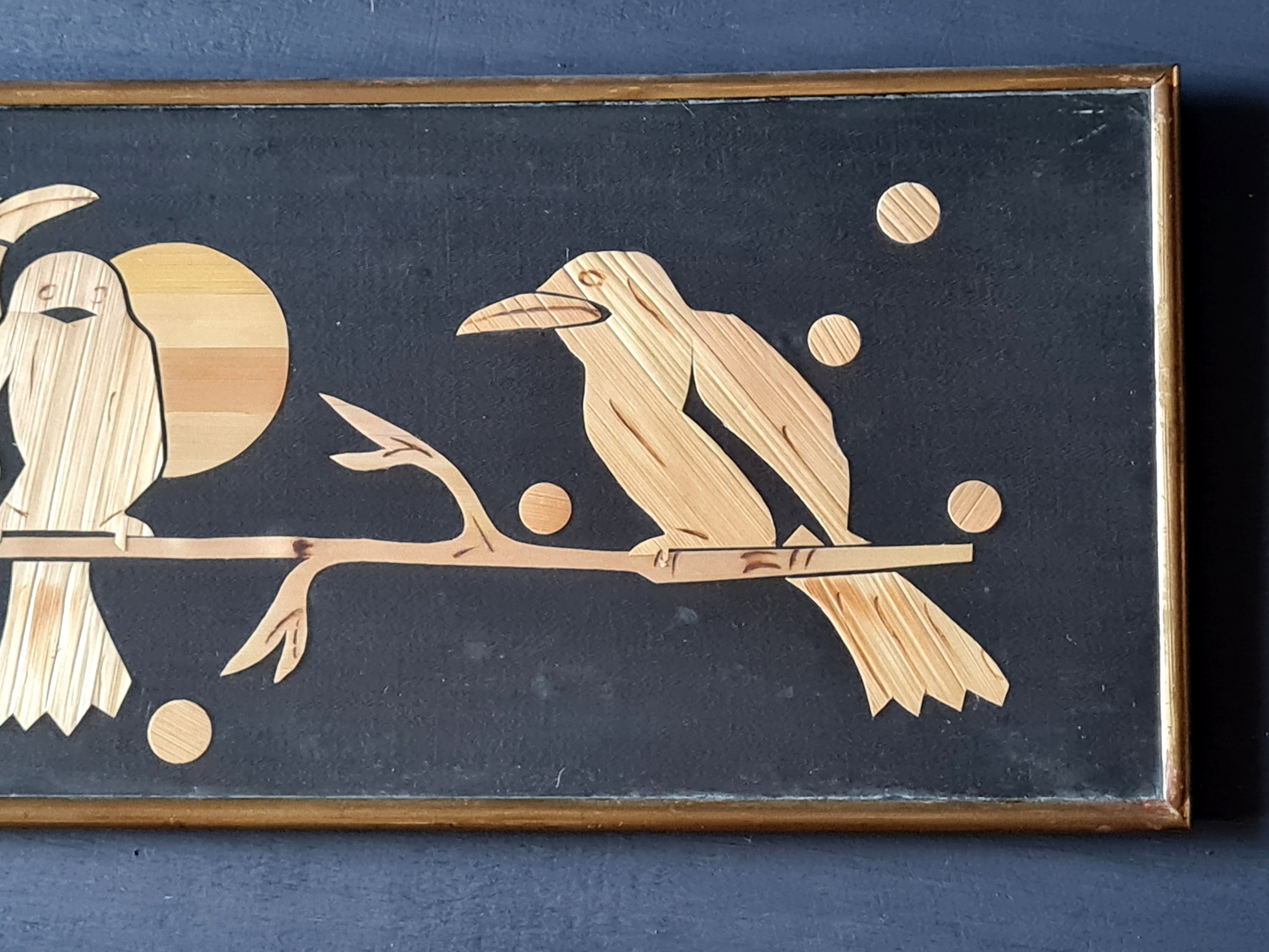 Soviet straw art retro wall decor vintage picture of straw Etsy