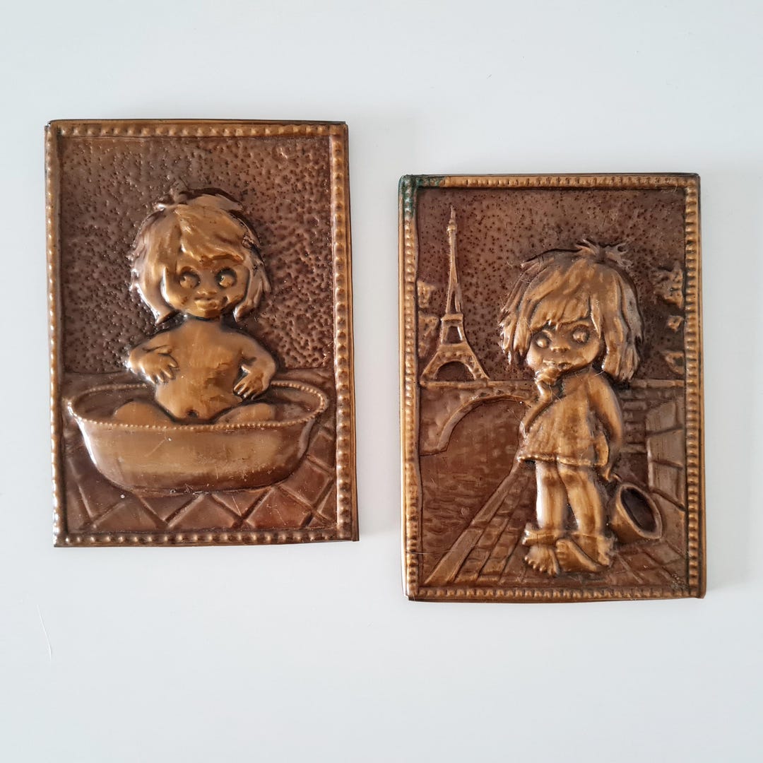Vintage Soviet Metal Door Sign for Bathroom and Toilet, WC Signs