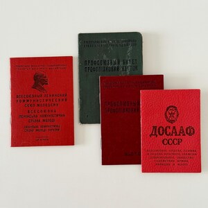 Soviet Documents, Trade union cards, Komsomol card, Membership card