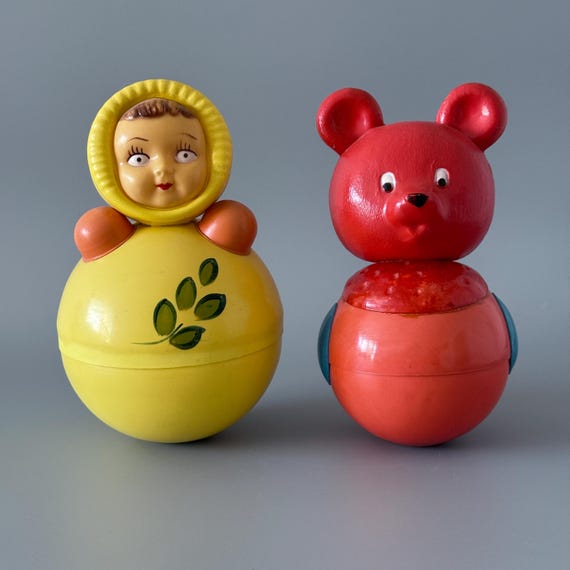 木製置物 ソビエト 1972年製 ヴィンテージ ビンテージ ソビエト ローリー ポリー トイ、ネヴァリャーシカ、ソ連の