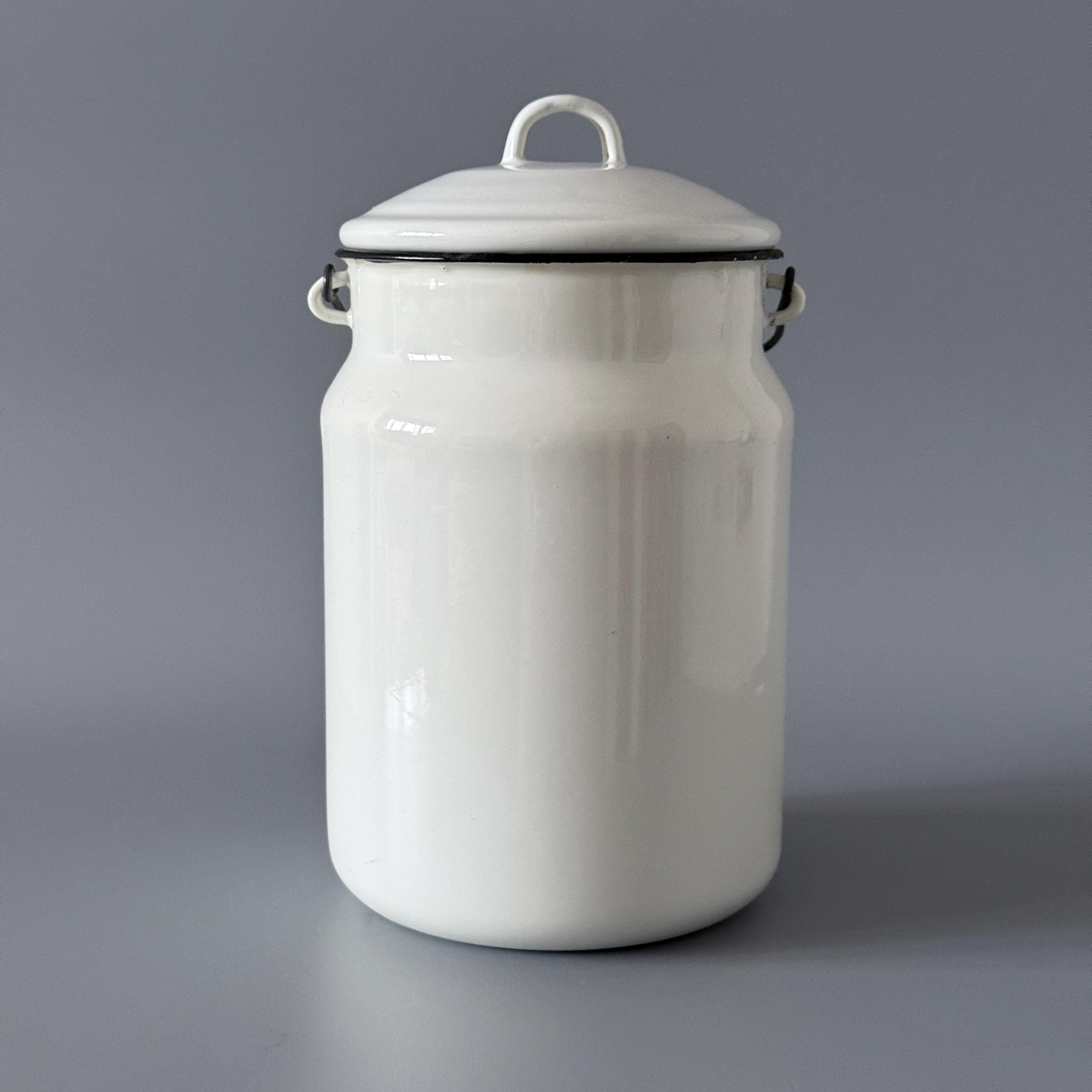 Vintage Enamel Milk Can With Lid Soviet Vintage Made in the USSR