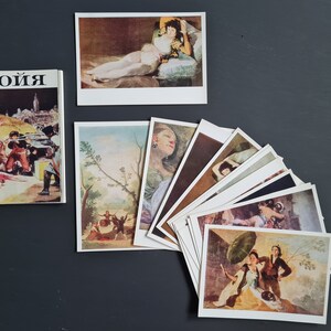 Goya, Set di cartoline d'epoca, Dipinti, Cartoline d'arte, Vintage sovietico