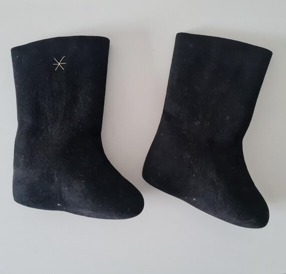Vintage russian Valenki for kids, Soviet vintage black felt boots, USSR  children's boots