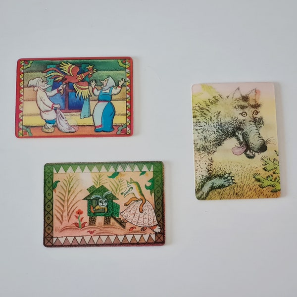 Soviet vintage 3 D pocket calendars. vintage children's calendars, Russian cartoons, Soviet memorabilia