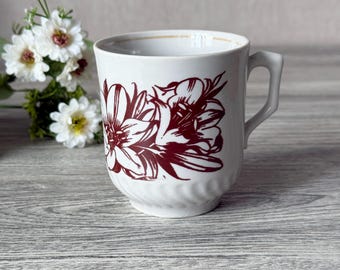 Taza de cerámica vintage, vintage soviética, taza de té retro, vajilla vintage, taza de cerámica de granja