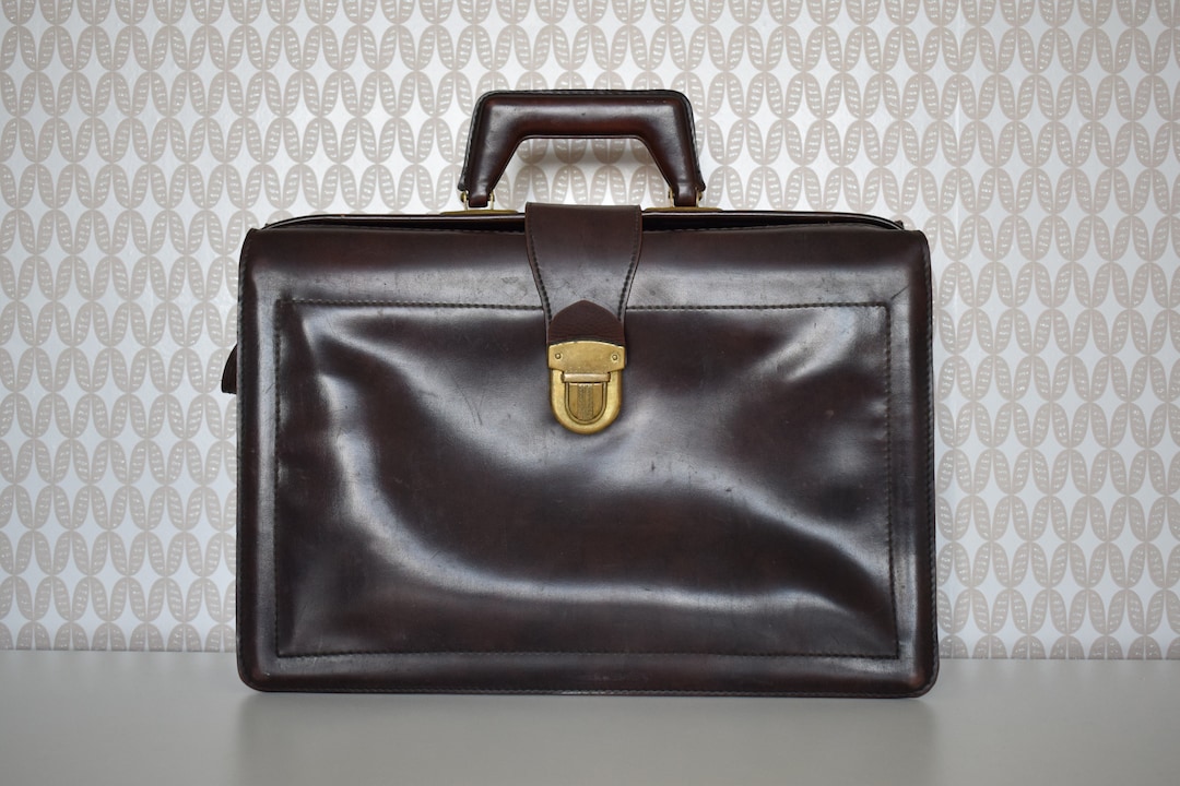 Soviet Vintage Brown Briefcase, Retro Briefcase USSR, Vintage Travel