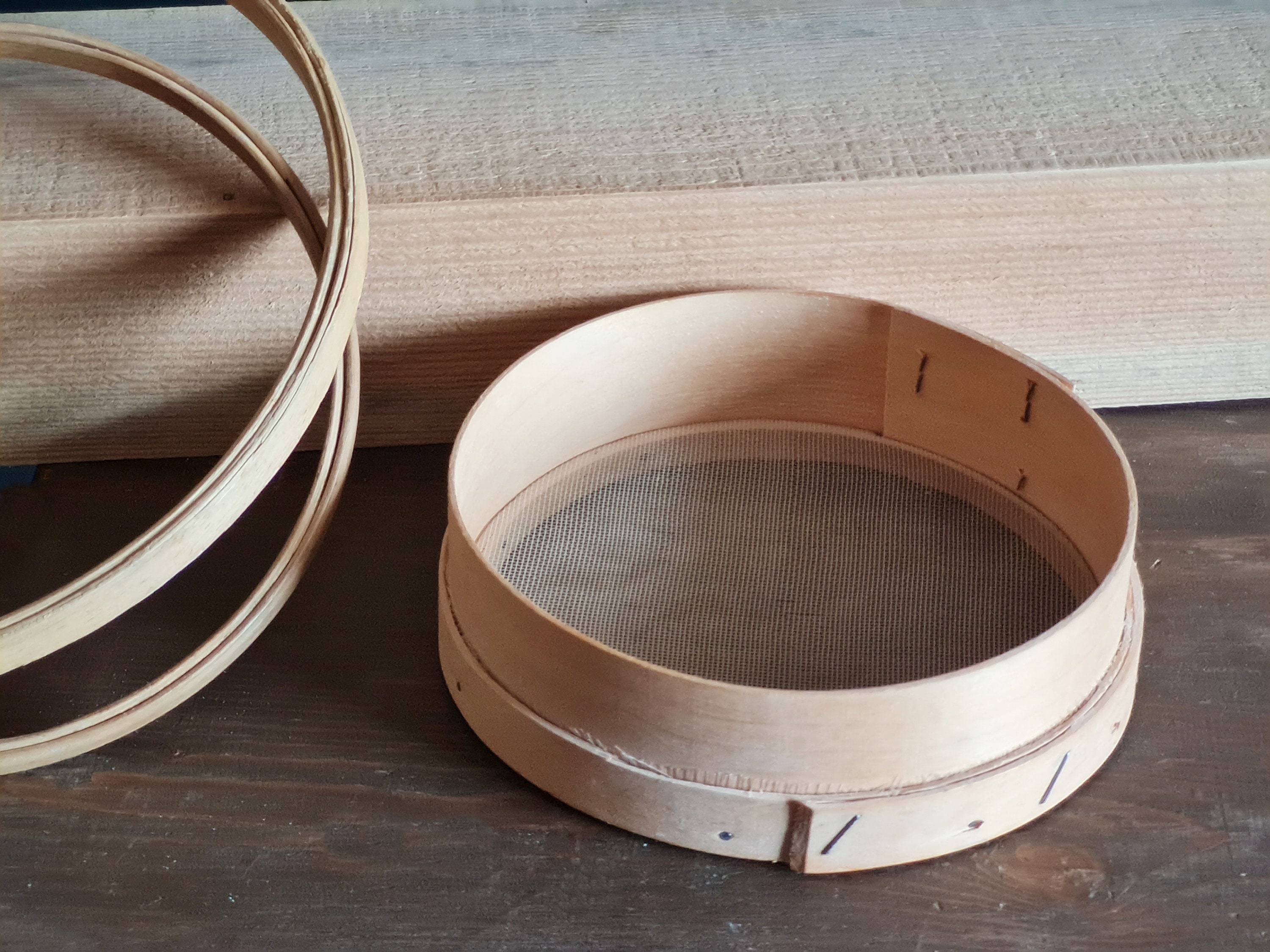 Vintage round wooden sieve small sieve Rustic cooking utensils Etsy