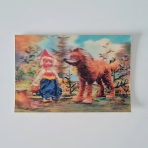 Stereo Taschenkalender 1987 Rotkäppchen und der graue Wolf 3D Karte