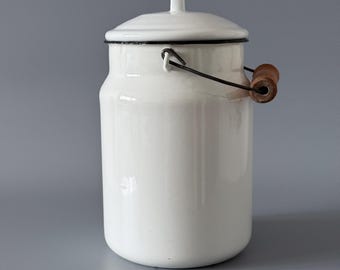 Vintage Enamel Milk Can With Lid Soviet Vintage Made in the USSR