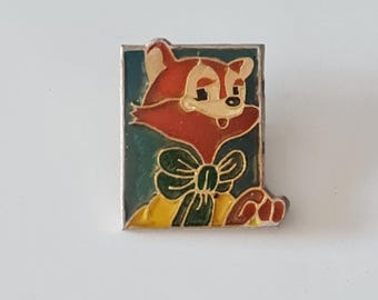Soviet children's badge, Cat Leopold, Russian cartoon character, vintage pin badge, collection badge USSR, children's brooch, enamel pin