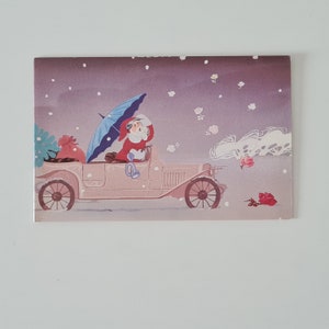 Postal soviética Postal vintage de Año Nuevo Postal navideña URSS Ded Moroz Papá Noel ruso