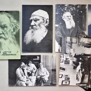 Leo Tolstoy photo cards, Soviet vintage postcards set, photo from the archive of the Leo Tolstoy Museum