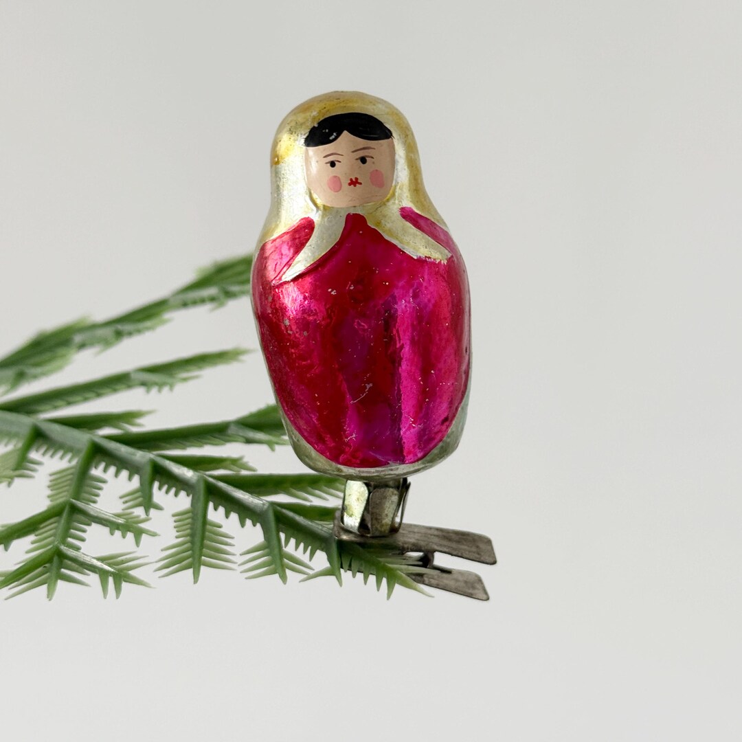 Matryoshka, Vintage Christmas Ornament, Soviet Era, New Year