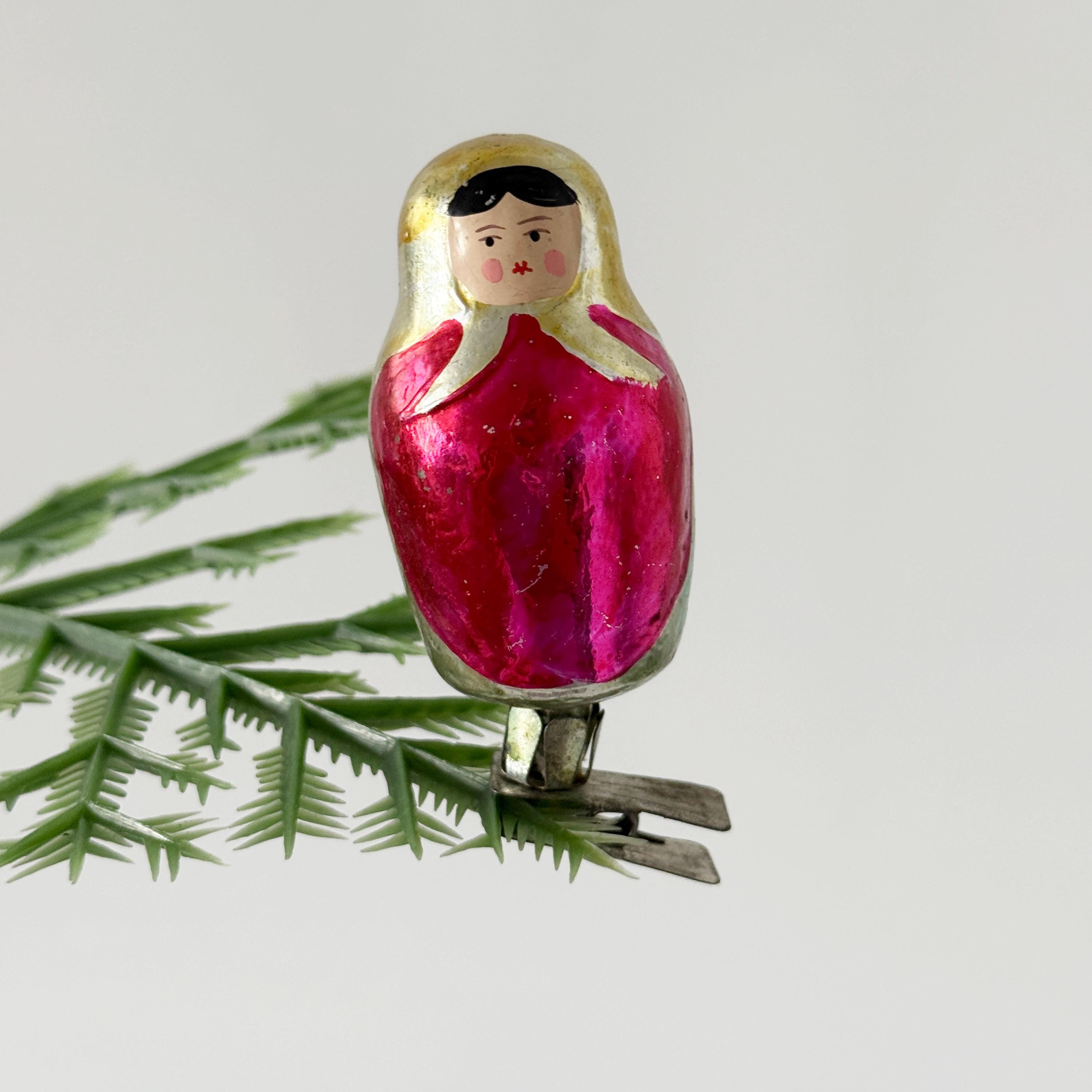 Matryoshka, Vintage Christmas Ornament, Soviet Era, New Year