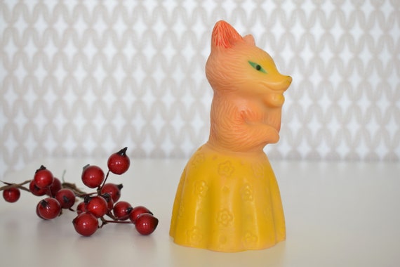 Rubber toy foxSoviet rubber toy foxHand painted toyVintage animal toyBath toyGift for a boy girlCollectibles toygift for kidsussr