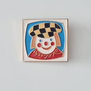 Przypinka klauna, Cyrk, Radziecka stara emaliowana odznaka, Przypinka vintage, Arlekin, Kolekcjonerska przypinka, Pamiątki radzieckie, Prezent dla dzieci