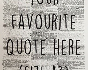 Harry Potter quote dictionary page literary art print decor present gift