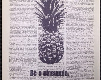 funky pineapple quote a4 picture Print poster gift UNFRAMED