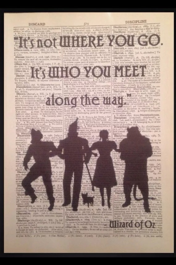Wizard of Oz Dictionary Art Print Picture Poster Dorothy Tinman Scarecrow Gift