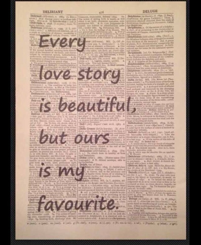 Love Story lyrics print Original Dictionary Print Book Page | Etsy